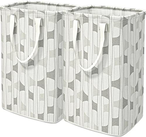 Hmsoftest 2-Pack Laundry Basket, 75L Large Waterproof Freestanding Laundry Hamper, Foldable Tall Clothes Hamper With Extended Reinforced Handles For Clothes Toys In The Dorm And Family-Gradient(Grey) #TOP2