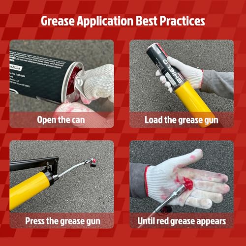 Image of High-Performance Red Grease, 2 x 14 Oz. Extreme Pressure, NLGI 2, Water-Resistant, High Temp for Wheel Bearings, Suspension, RVs, Agricultural Equipment, and Heavy-Duty Applications 2 x 390g