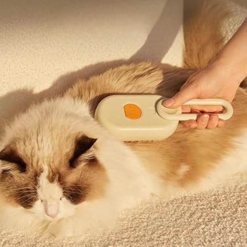 kit2 3 Em 1 Escova a Vapor Para Gatos Remoção de Pelos a Vapor Para Animais de Estimação (Bege 2 Peç
