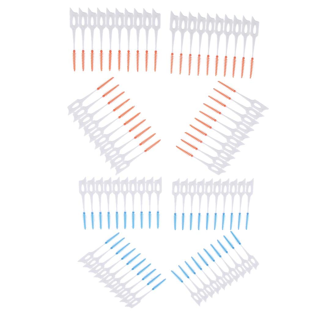 MERISHOPP® Interdental Cleaners (80 Pcs) Brushes Between Teeth, Tooth Cleaning Brush, Deep Clean Toothpicks|Health & Beauty 80 Pieces Interdental Brushes(40 Pieces Blue Color+ 40 Pieces Orange Color)-image-37