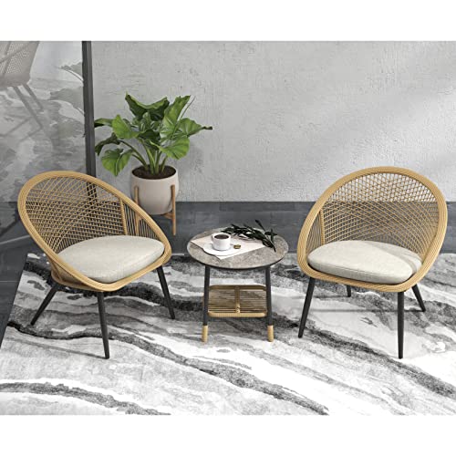 Mies - Juego de sillas de mimbre de hierro completo (ratán), diseño de perro Cover