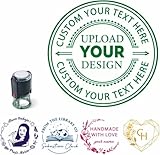 Tampon Personnalisé Logo ou Texte,Cachet Entreprise Personnalisable,Tampon Encreur Entreprise, Cachet Entreprise,Tampon Signature,mit Eigenem Logo und Text, Ex Libris   4 Tailles, 9 Couleurs D'encre