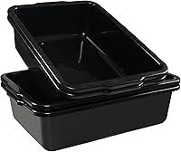 Vista 7 de Gainhope - Paquete de 4 cajas grandes de autobús comercial de 32 L, tinas de plástico, color negro