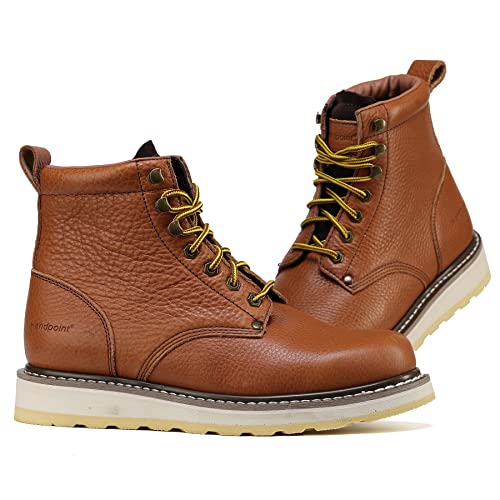 Mens 6" SureTrack Soft Toe Slip Resistant Mens Work Boots, Browm, 849842