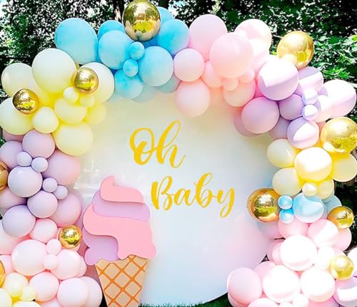 Image of KALOR 12 Inch Pastel Pink Balloons, 50 Pcs Latex Helium Macaron Balloons for Kid's Birthday Party, Baby Shower, Wedding, Graduate Party Decorations