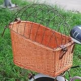Dog Bike Basket Carrier, Bike Wicker Pet Basket, Pet Bike Carrier Removable Pet Bicycle Basket Bag for Small Dogs & Cats Puppies Kittens(Color:A)