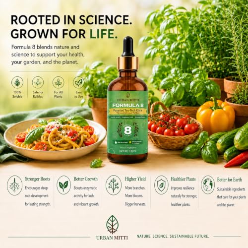 Image of Formula 8 - Micronutrient Liquid 100ml | Zinc + Boron + Molybdenum | India-Patented Tea Extract Concentrate | 100% Water-Soluble | Plant Growth Booster for Fruits & Vegetables