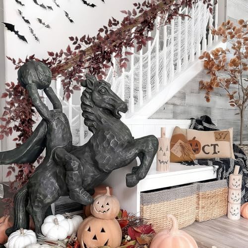Image of Neutral Fall Garland for Mantle Fireplace - 12 Ft Plum Cimicifuga Seeded Leaf Garlands Purple Autumn Decor Table Decorations for Home Indoor Door Halloween Realistic Leaves Garlands Outdoor