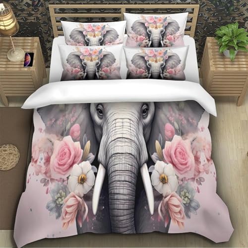 Housse de couette éléphant microfibre douce et hypoallergénique - 5