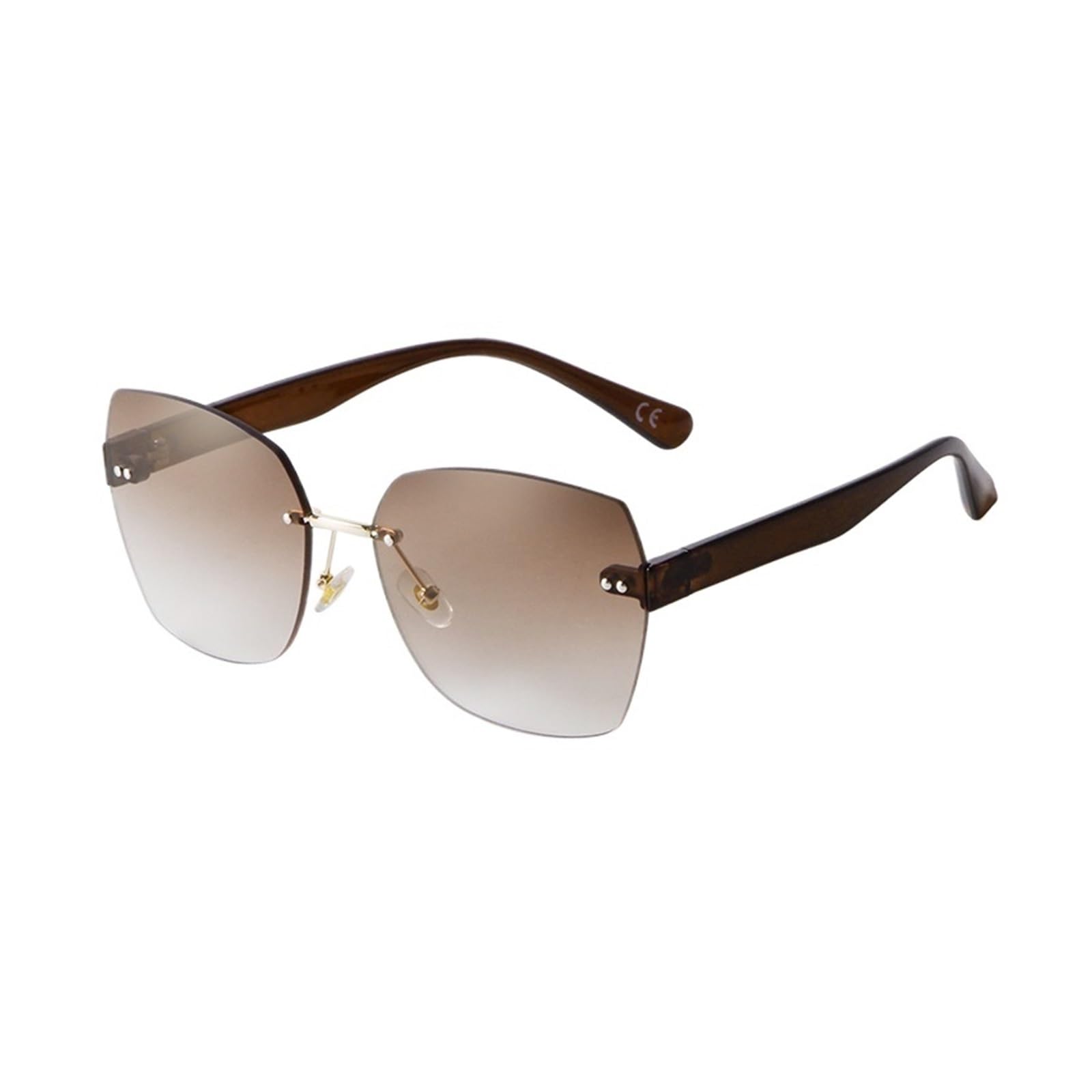 3Mog7y1 Unisex C3 Tea Rimless Sunglasses Women Gradient Brown Uv400 Eyewear Shopping Sun Glasses Ladies
