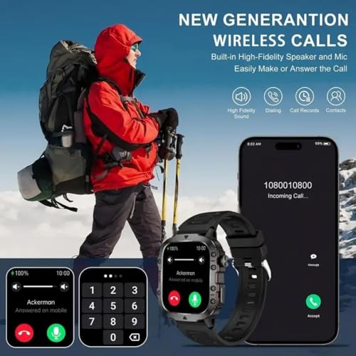 Image of Smart Watches for Men, Fitness Smart Watch for Android and iPhone, Fitness Tracker with Blood Pressure /Heart Rate /Sleep /100+ Sport Modes IP68 1.96 inch HD, 420 mAh, 2 Straps