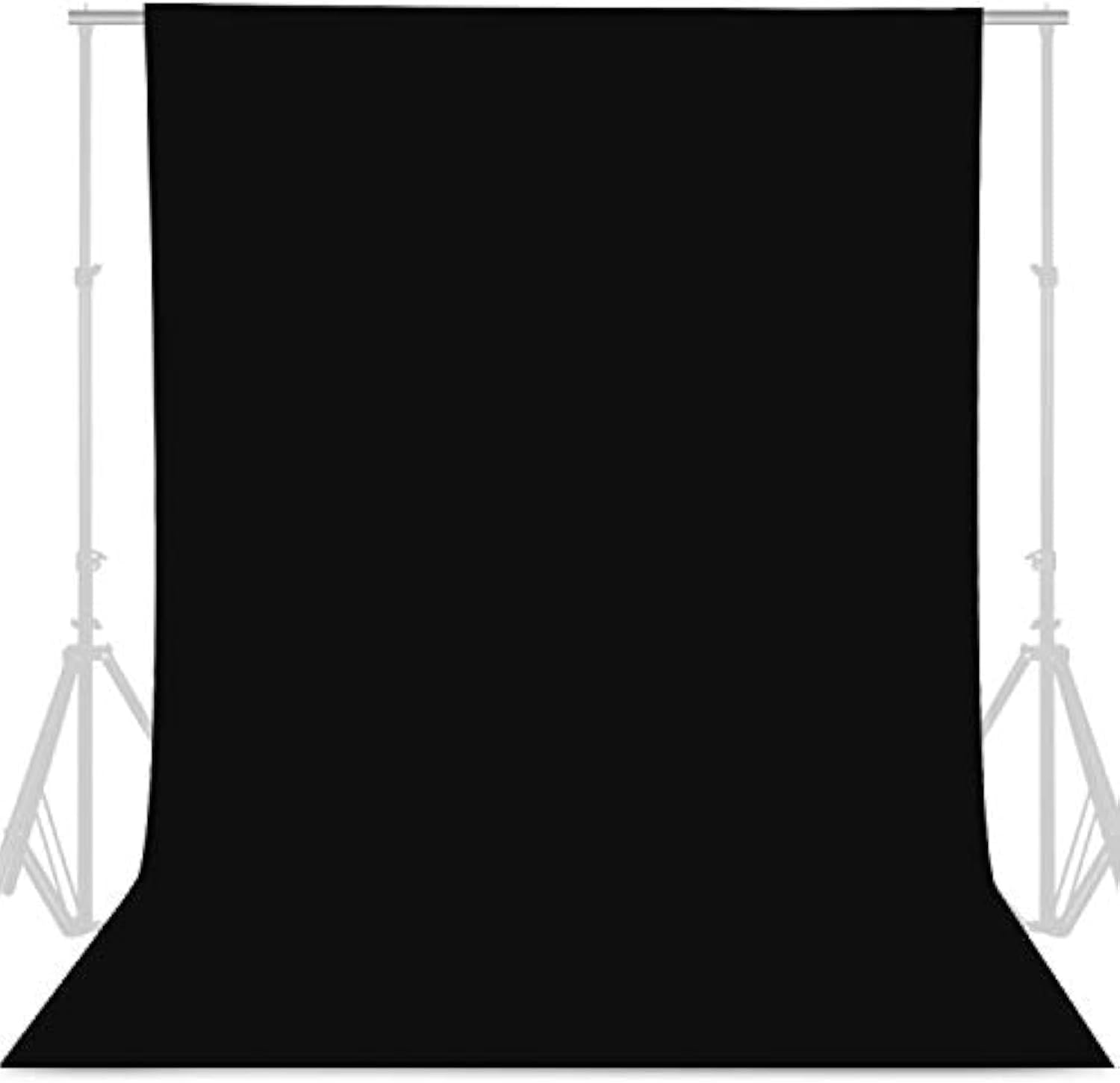 GFCC 8FTX10FT Black Backdrop Background for Photography Photo Booth Backdrop for Photoshoot Background Screen Video Recording Parties Curtain