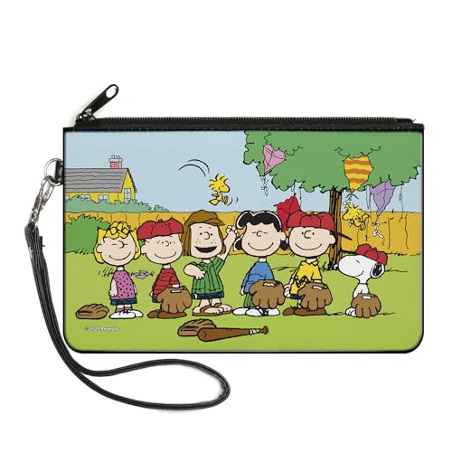 Peanuts Wallet, Zip Clutch, Peanuts Gang Backyard Baseball Group Pose, Canvas