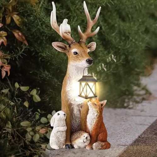 Hegawleo Weihnachtsdeko Aussen Mit LED Laterne, Rentier Beleuchtet...