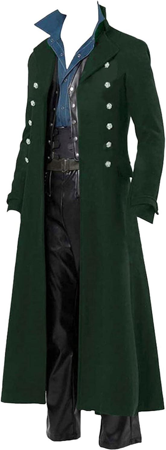 BITSEACOCO Mens Vintage Victorian Steampunk Jacket, Gothic Renaissance Medieval Frock Coat Cosplay Halloween Costume Tailcoat - Image 2