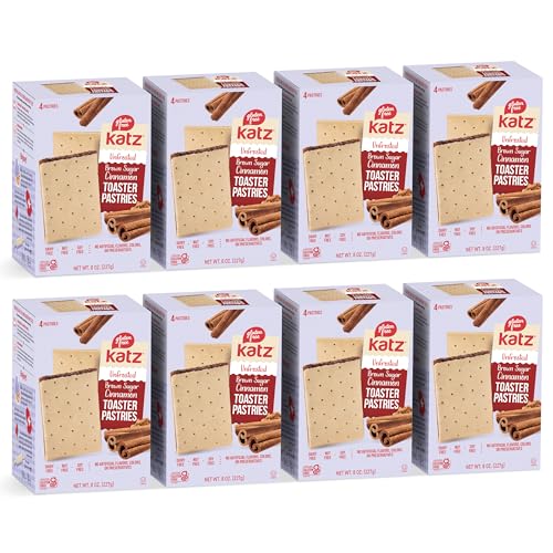 Image of Katz Gluten Free Unfrosted Cinnamon Toaster Pastries. School Snacks. Free of Dairy, Peanuts, Tree Nuts, and Sesame, No Artificial Color. Kosher. 8oz (8pk)