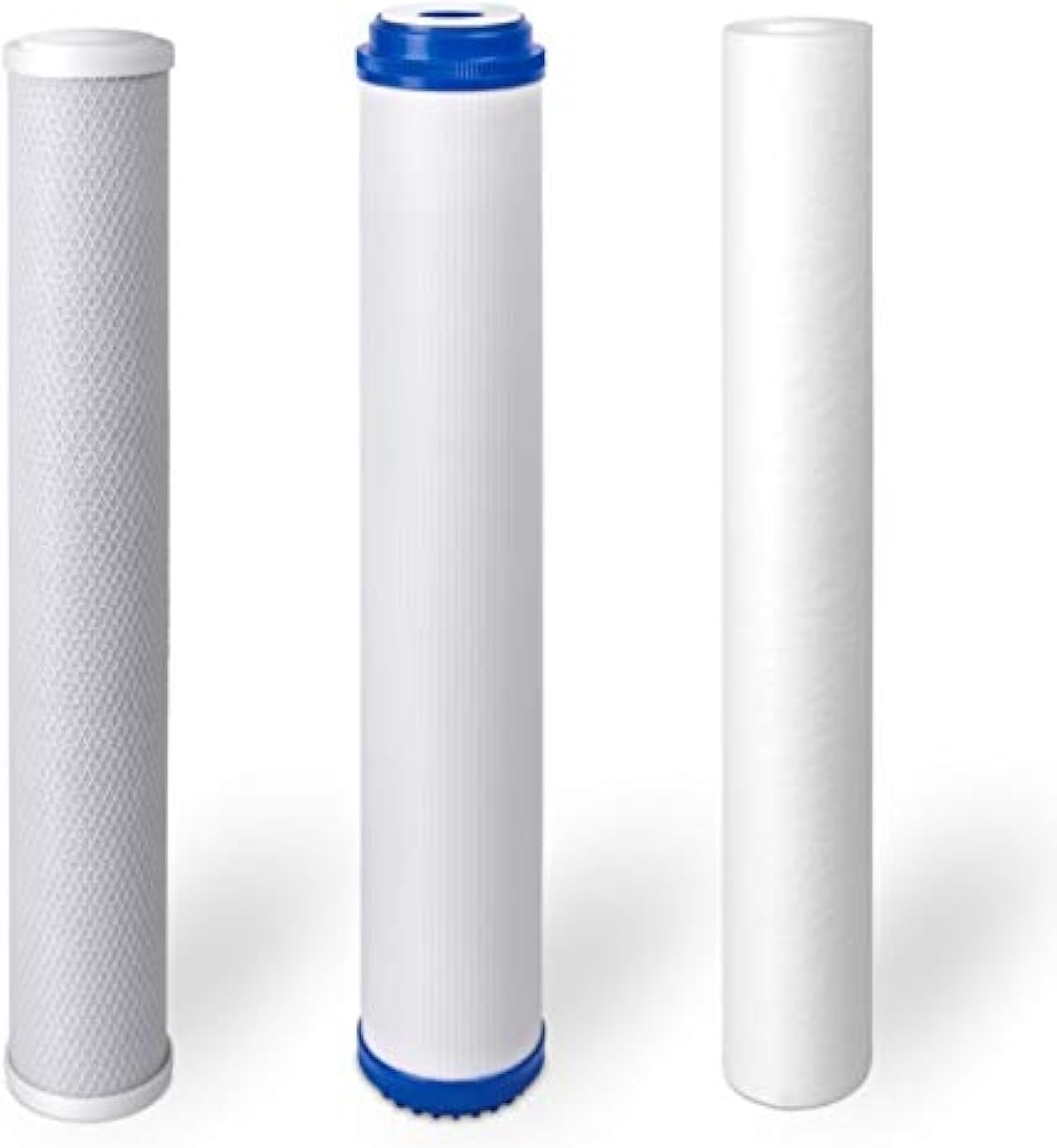 IPW Industries Inc 20" x 2.5" Replacement Water Filters Cartridges Sediment, CTO Carbon Block, & GAC for 20 Whole House System