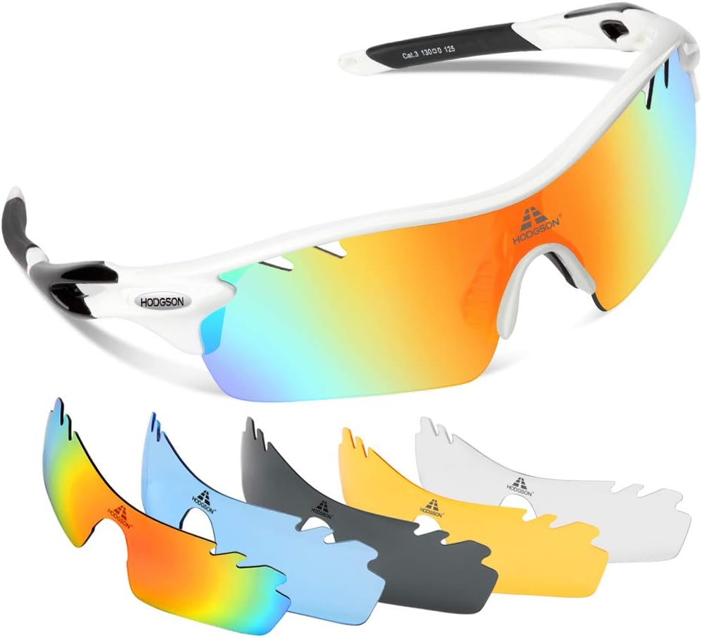 HODGSON Polarized Sports Sunglasses for Men Women with 5 Interchangeable Lenses