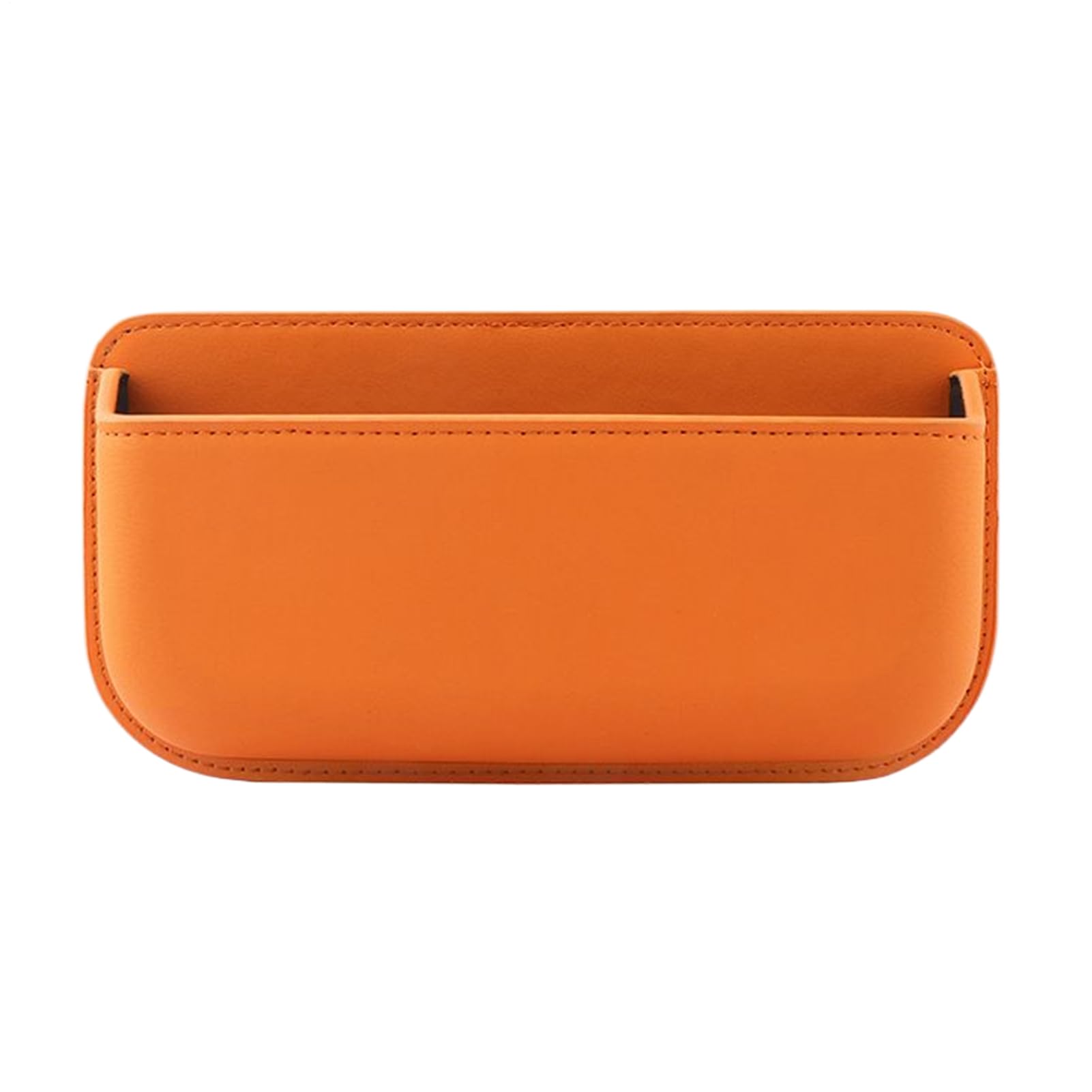Porte-lunettes de voiture avec poche de rangement autocollante en cuir pour téléphone