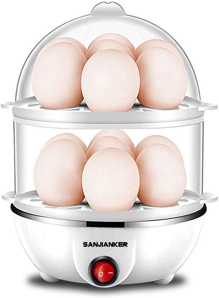 Egg Cooker,350W Electric Egg Maker,White Egg Steamer,Egg Boiler,14 Egg Capacity Egg Cooker With Automatic Shut Off
