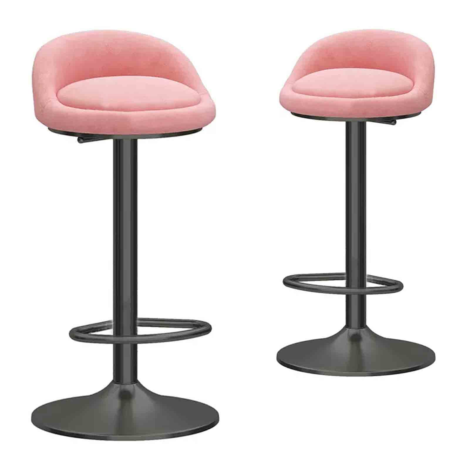 Tabourets de bar cuisine velours lot de 2 réglables rotatifs avec dossier confortable