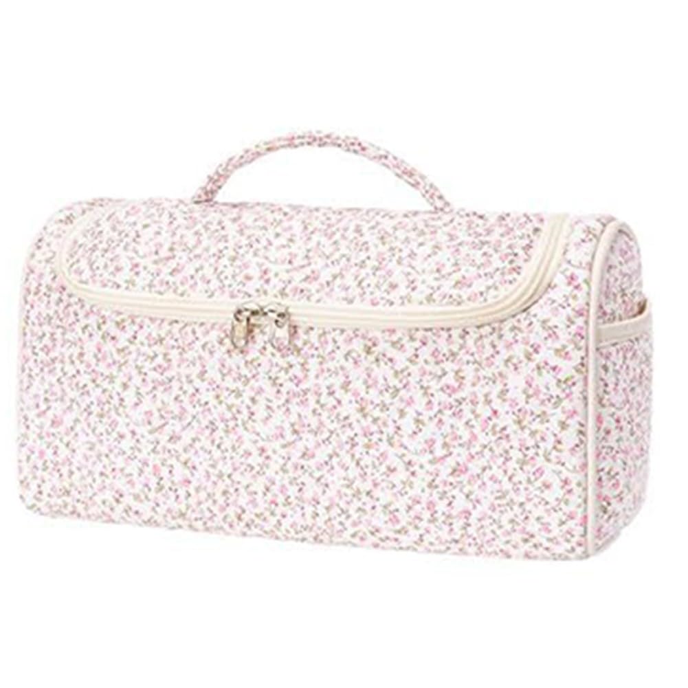 EasyByMall Custodia da viaggio portatile per parrucchieri e accessori, borsa da toilette sospesa con scomparti multipli, custodia organizer in poliestere per cosmetici ed elettronica, rosa