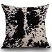 Smooffly Funda de cojín de doble cara con estampado de piel de vaca, color blanco y negro, funda de almohada de 45 x 45 cm, para el hogar, sala de estar, sofá, jardín, sofá, coche, 45 x 45 cm