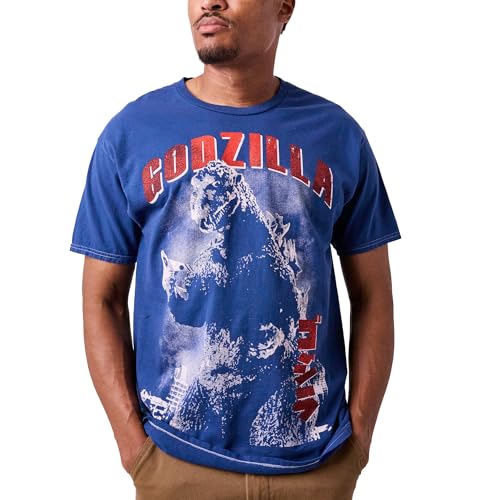 Bioworld Godzilla Vintage-Inspired Graphic Adult Navy Blue Short Sleeve Tee4