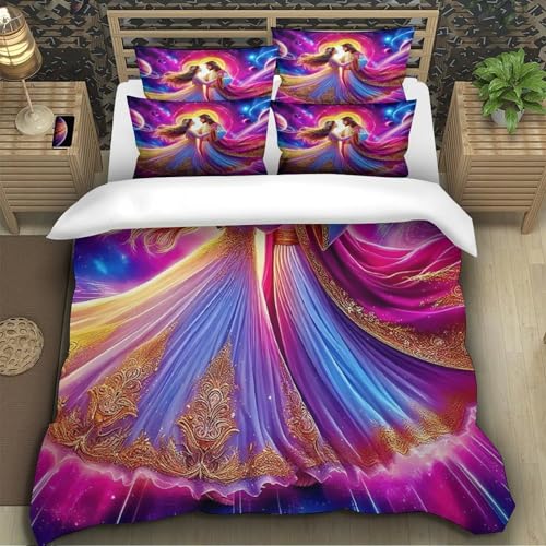 Parure de lit Jésus en microfibre premium 260x220 cm avec finitions soignées - 6