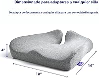 Vista 6 de C CUSHION LAB Cojín de Asiento Patentado de Alivio de Presión para Largas Horas Sentado en Silla de Oficina/Casa, Auto, Silla de Ruedas - Espuma