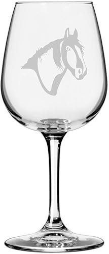 Miniatura 42 de Abaco Barb Body Horse - Copa de vino grabada multiusos (12.75 onzas)