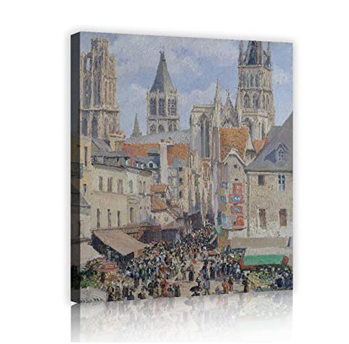 Impression jet d’encre sur toile Pissarro Rue De L’éPicerie Rouen 65x78cm