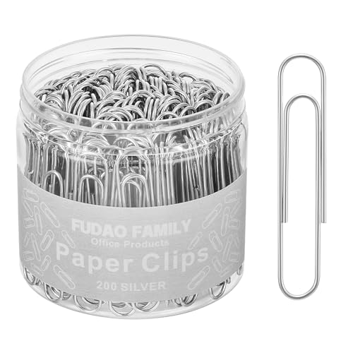 Clips de papel jumbo, clip de papel de 50 mm, 200 clips grandes, material de oficina y papeleria