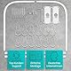 Duschvorhangstange L Form & Duschstange U Form 4 in 1 System inkl. 12 Ringe - Stabile Winkelstange Duschvorhang ohne Deckenhalterung - Duschstange Ecke Rostfrei - Duschvorhangstange Badewanne & Dusche