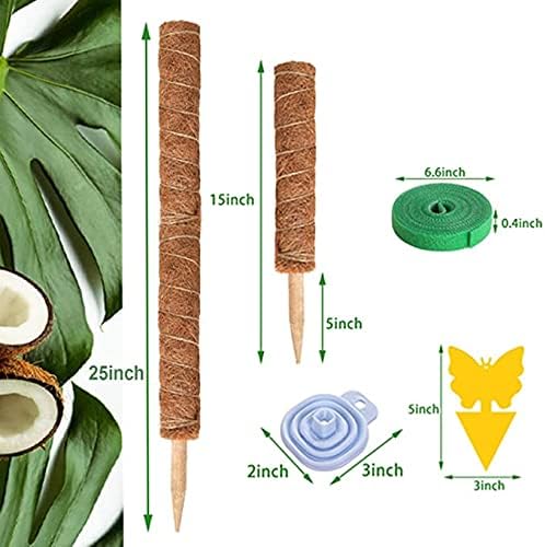 Moss Pole for Plants Monstera - Moss Poles for Climbing Plants, Moss Sticks for Indoor Plant Support, Coco Coir Plant Stakes Pole