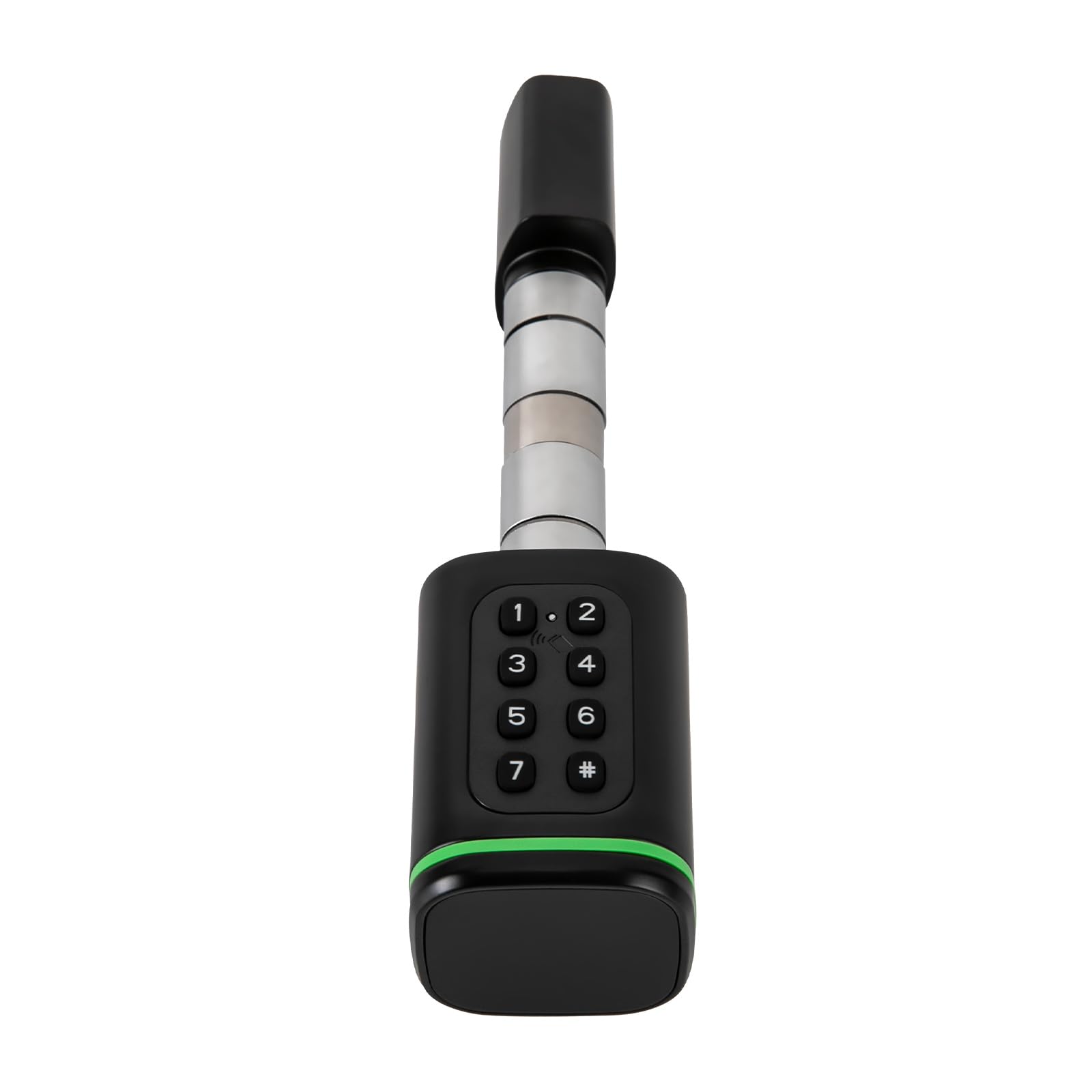 Serratura elettronica nera con codice numerico Smart Lock, serratura intelligente con chiave manuale, Smart Keycard, opzioni di sblocco app, per porte da 35 a 45 mm