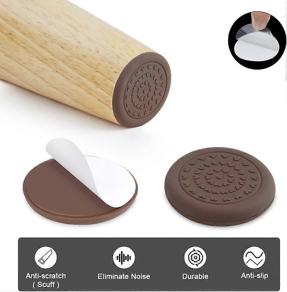 Image of MaruHub 8Pcs Non Slip Furniture Pads for Hardwood Floors - Furniture Leg Protectors for Chair, Table, Sofa - Self Adhesive Silicone Pads to Prevent Floor Scratches & Reduce Noise (3cm) Round