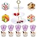 Soporte para Tartas de 3 Pisos, Soportes de plástico para Tartas,Bandeja de Postre Cupcakes,Caramelos y Frutas Desmontable, Cupcake y Torre de Postre para Boda Fiesta Tarde cumpleaños