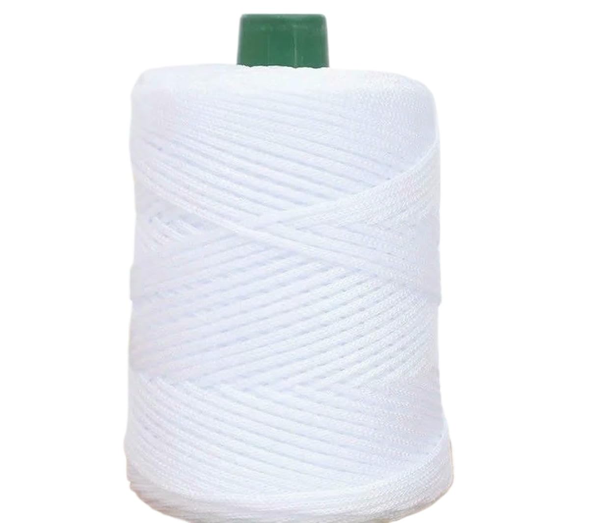 Macrame Rope Twisted String,3mm Thick Ice Silk Yarn Shiny Crochet Thread DIY Hand Knitting For Summer Hat Slipper Bag Making(White)