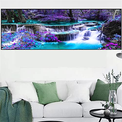 Peinture diamant numéro adulte pour décoration salon | Cascade 40x80cm