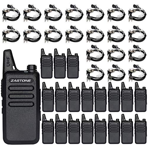 Zastone X6 Walkie Talkie with Earpiece 20 Pack 3W 16-Channel UHF 400-470Mhz Rechargeable Long Range Two-Way Radios