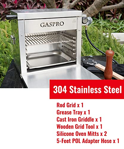 Gaspro Multi-Tasking Propane Infrared Outdoor Cooking Master, Xl Steakhouse & Cast-Iron Griddle 2-In-1, Dustproof Foldable Panel #TOP6