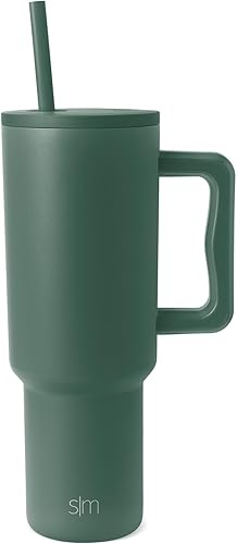 Simple Modern - Vaso Trek de 40 onzas con asa y tapa con sorbete, taza de viaje de acero inoxidable con aislamiento, apta para portavasos | Bosque
