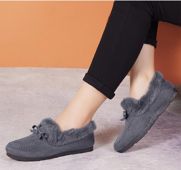 Women’s Wide Fit Moccasin Slippers with Arch Support Plush Lining Non Slip Memory Foam Indoor Outdoor House Shoes for Elderly3