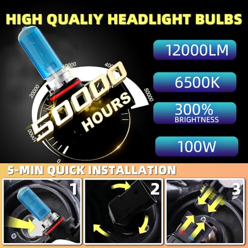Image of Fog Light Bulbs Compatible With Mitsubishi Eclipse 2006 2007, H11 Fog Lights Halogen Light Bulb, Super Bright 6000K White,pack of 2
