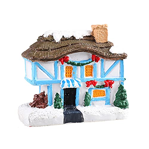 Pueblos Navideños con Luz, Pueblos Navideños En Miniatura, Casitas de Navidad Iluminación LED, Resina de Navidad, uz De Noche para Niños Decoración de Navidad