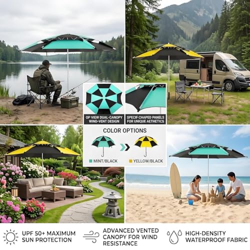 Parasol de plage avec protection solaire réglable contre les rayons UV - 7