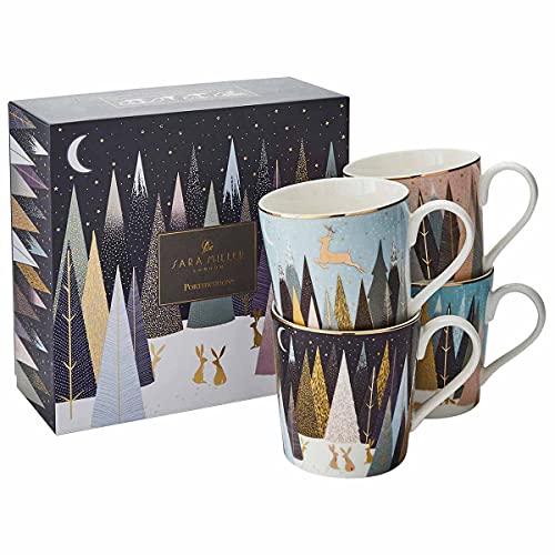 Portmeirion Sara Miller Frosted Pines Christmas Mug Set Of 4, 0.34Liters #TOP1