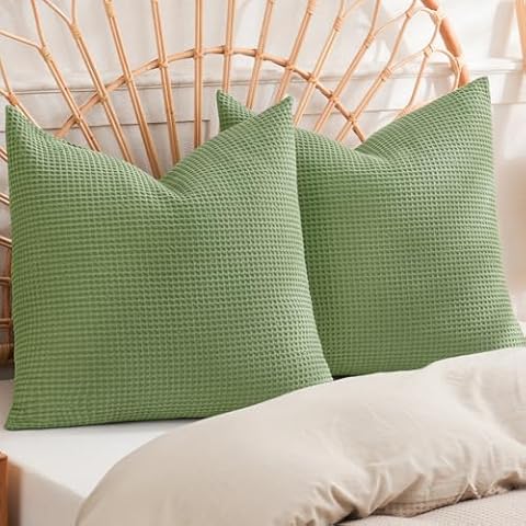 PHF Cotton Waffle Weave Euro Shams Cover
