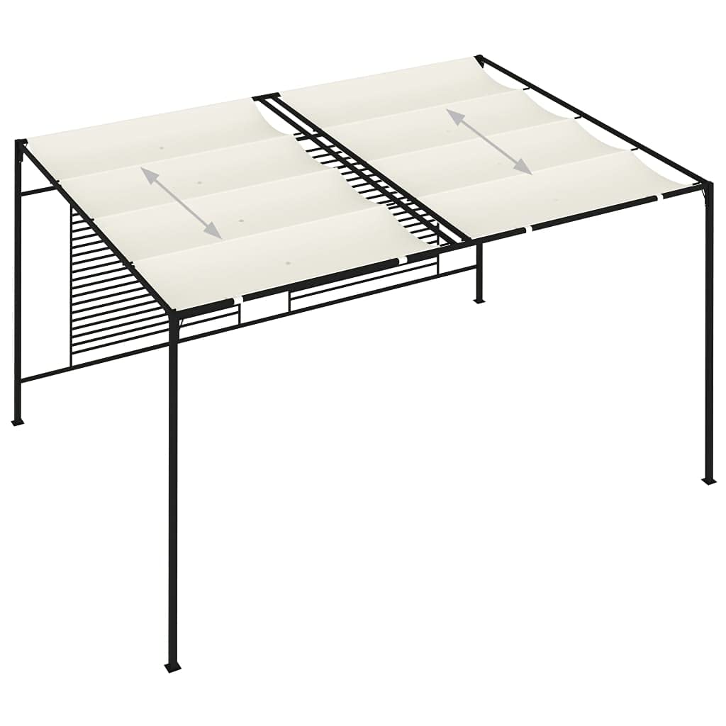 Pawilon z wysuwanym dachem, 3 x 4 x 2,3 m, kremowo-biały, poliester 180 g/m², wytrzymały pawilon grillowy do ogrodu, namiotu imprezowego, ochrona na zewnątrz podczas uroczystości rodzinnych